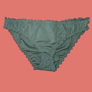 Shade And Shore Green Ruffled Bikini Bottom